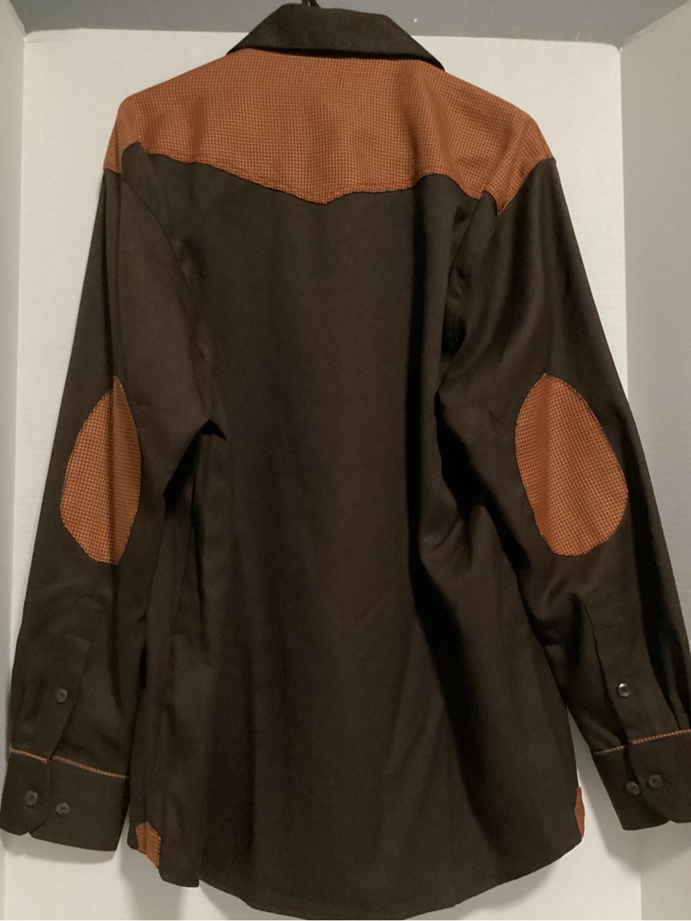 Giorgio Men's Dark Brown Shirt Jacket with Rust Contrast - - Picture 3 of 5
